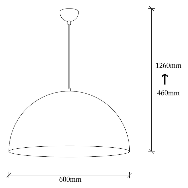 Lampa wisząca Theyro półokrągła średnica 60 cm biała  - zdjęcie 8