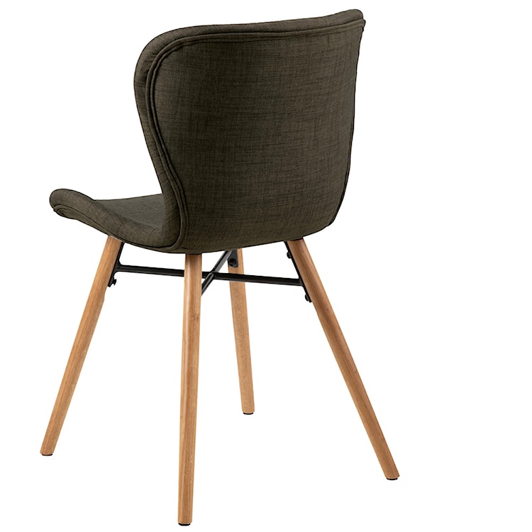 Krzesło tapicerowane Glena tkanina khaki na dębowych nóżkach  - zdjęcie 6