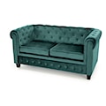 Sofa pikowana Visaus velvet zielony