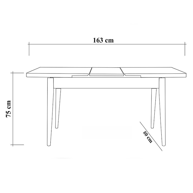 Stół rozkładany Elioused 129-163x80 cm biały  - zdjęcie 6