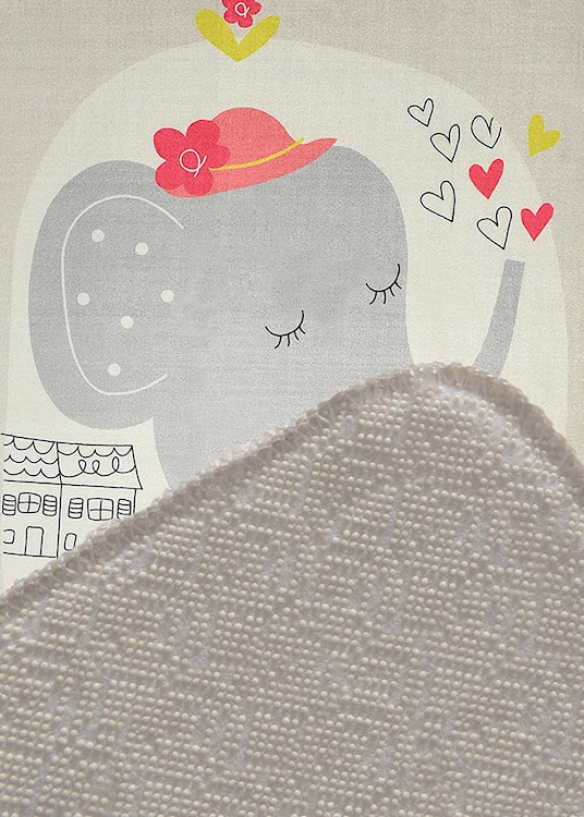 Dywan do pokoju dziecięcego Dinkley Słoń szary 100x160 cm  - zdjęcie 3
