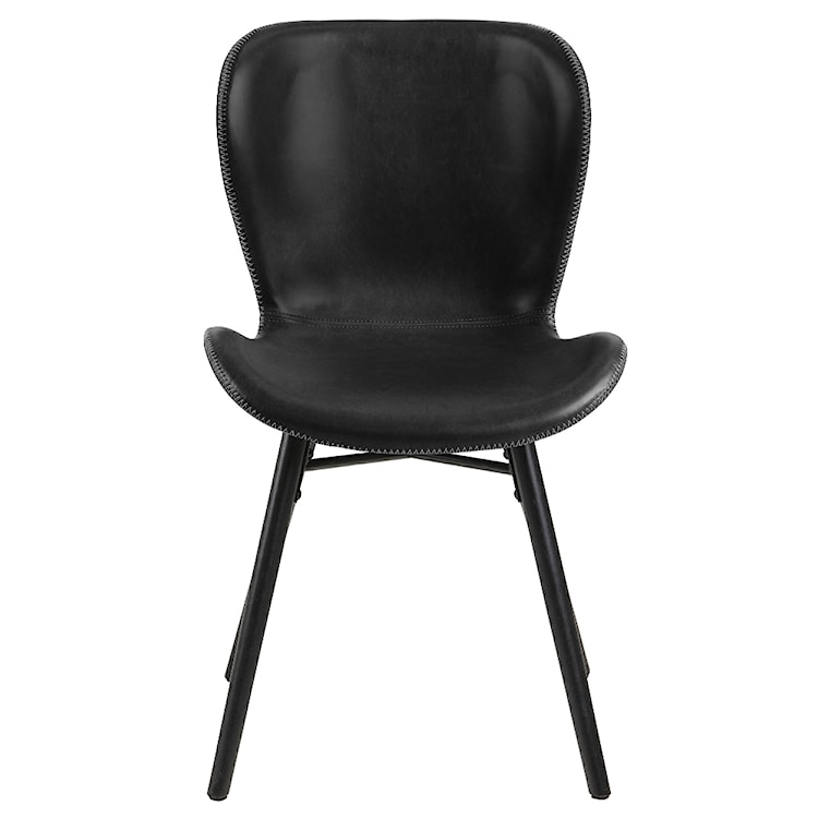 Krzesło tapicerowane Glena czarne z ekoskóry na czarnych nóżkach  - zdjęcie 6