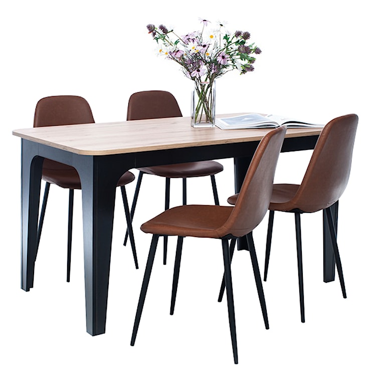 Stół do jadalni Rutak w stylu industrialnym 80x139 cm  - zdjęcie 2