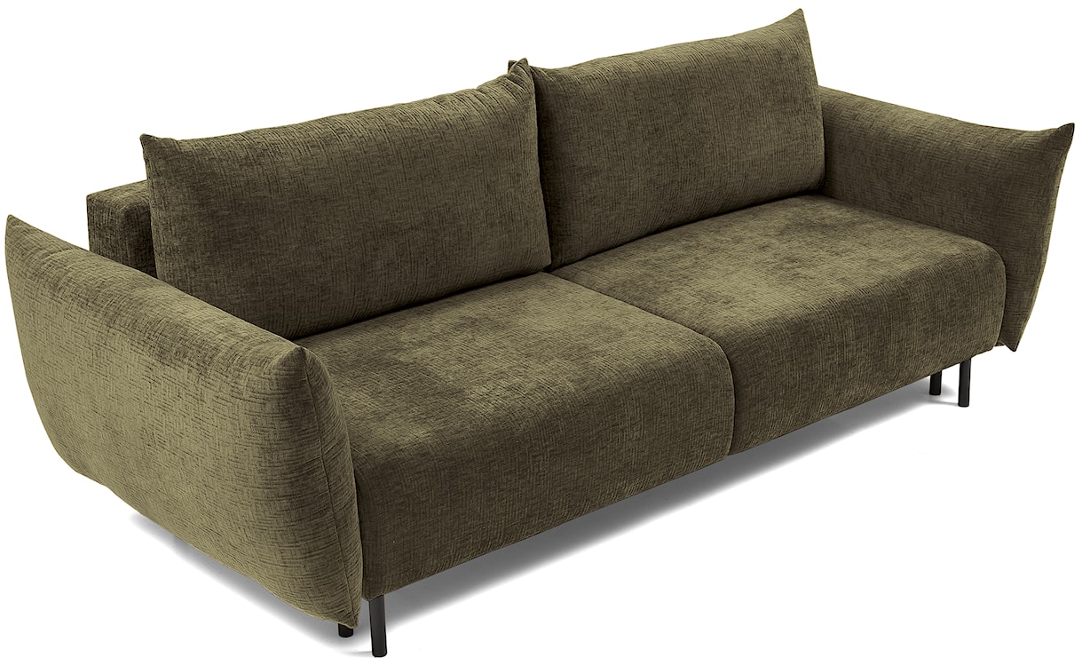 Kanapa rozkładana trzyosobowa Candeiro z pojemnikiem oliwkowa szenil  - zdjęcie 10