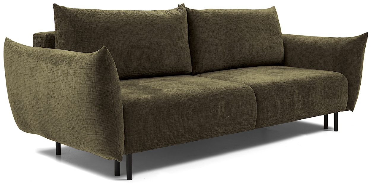 Kanapa rozkładana trzyosobowa Candeiro z pojemnikiem oliwkowa szenil  - zdjęcie 5