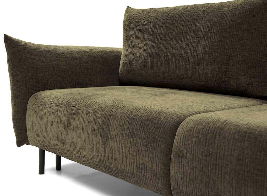 Kanapa rozkładana trzyosobowa Candeiro z pojemnikiem oliwkowa szenil  - zdjęcie 6