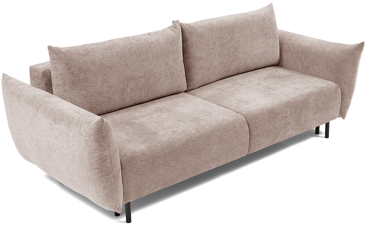 Kanapa rozkładana trzyosobowa Candeiro z pojemnikiem beżowa szenil  - zdjęcie 15