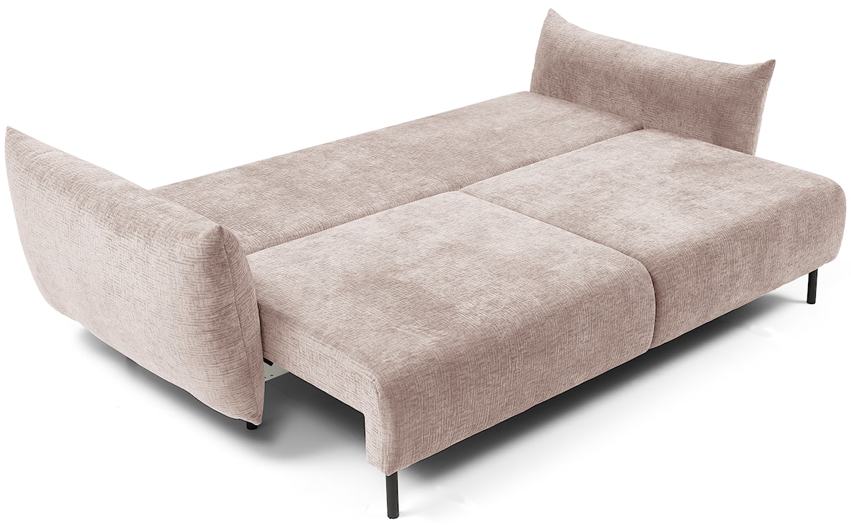 Kanapa rozkładana trzyosobowa Candeiro z pojemnikiem beżowa szenil  - zdjęcie 5