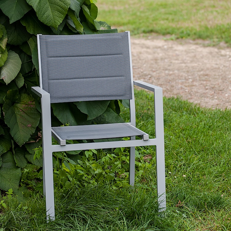 Krzesło ogrodowe Nasti aluminium szare  - zdjęcie 3