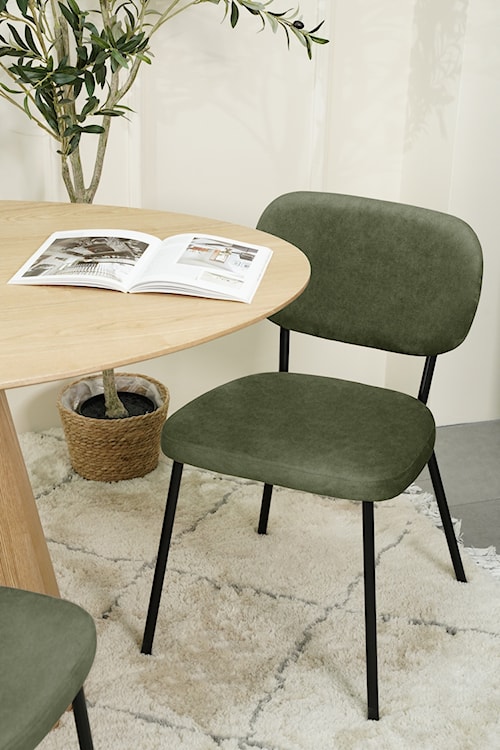Krzesło tapicerowane Brevery oliwkowe  - zdjęcie 2