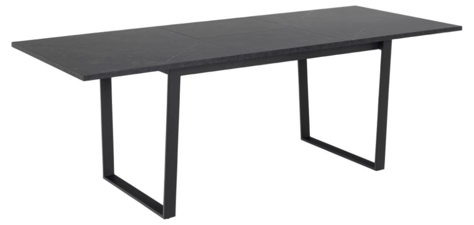 Stół rozkładany Adhafera prostokątny czarny marmur 160(220)x90x75 cm  - zdjęcie 3