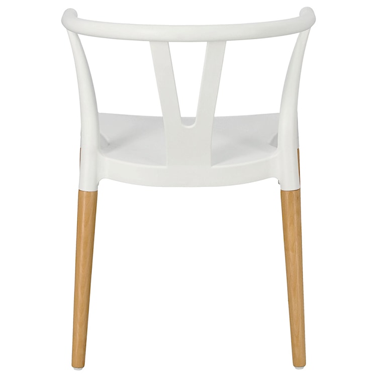 Krzesło z tworzywa Draak białe na drewnianych nogach  - zdjęcie 9