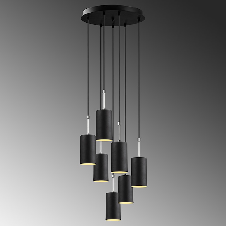 Lampa sufitowa Daffnia x7 minimalistyczna na okrągłej podsufitce czarna  - zdjęcie 4