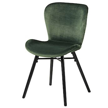 Krzesło Glena zielony welur na czarnych nóżkach