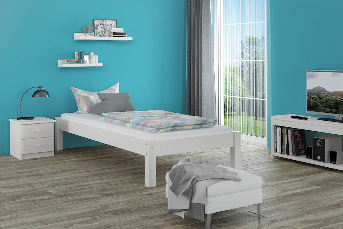 Łóżko drewniane Latteria 180/200 Bejca biała  - zdjęcie 4