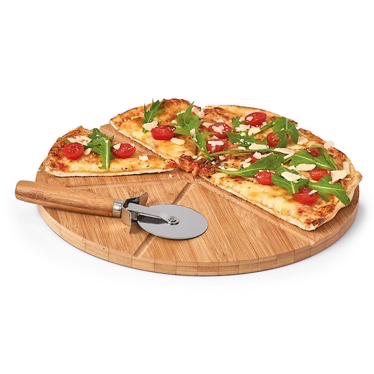 Deska i radełko do pizzy Wondle z bambusa  - zdjęcie 3