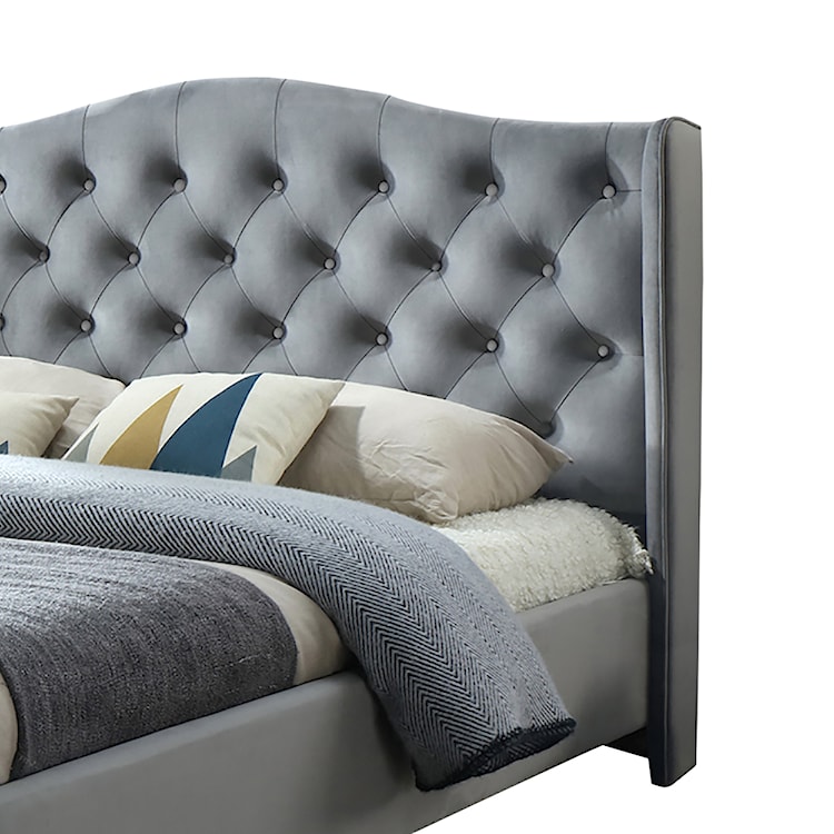 Łóżko tapicerowane Balmore 160x200 cm szary velvet  - zdjęcie 5
