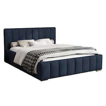 Łóżko tapicerowane 180x200 cm Wolte z pojemnikiem niebieskie w tkaninie hydrofobowej