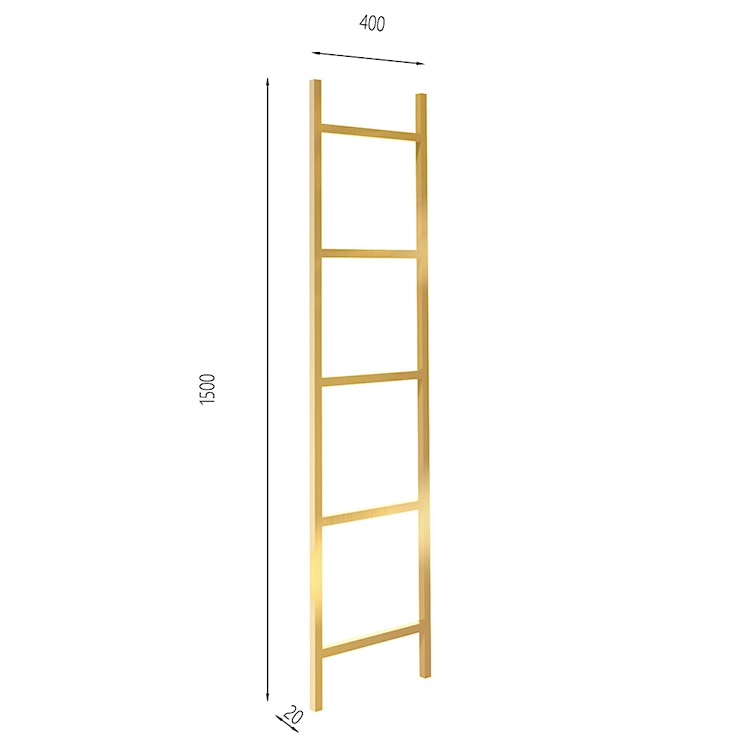 Wieszak na ręczniki Gierce w formie drabinki złoty 40x2x170 cm  - zdjęcie 5