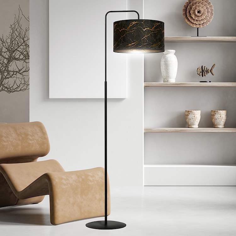 Lampa podłogowa Borra 150 cm czarny marmur  - zdjęcie 2