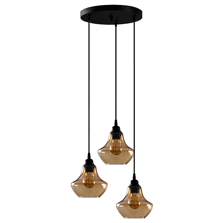 Lampa sufitowa Cheeny x3 na okrągłej podsufitce dzwon średnica 15 cm czarna 