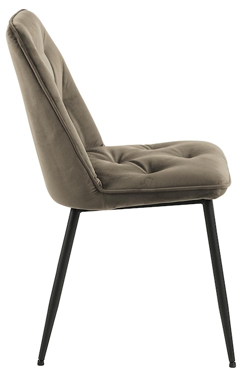 Krzesło tapicerowane Agamos ciemnobeżowy miękka tkanina velvet  - zdjęcie 4
