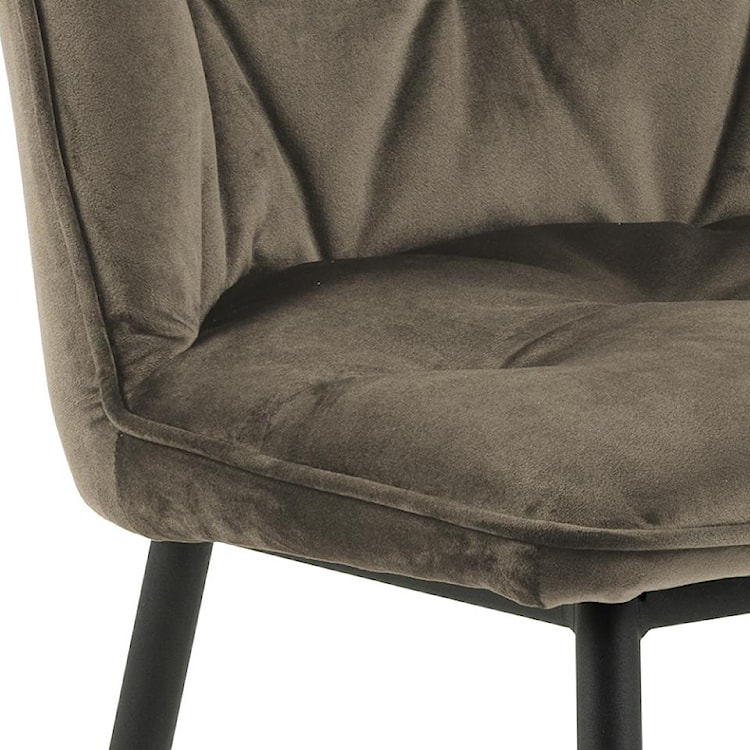 Krzesło tapicerowane Agamos ciemnobeżowy miękka tkanina velvet  - zdjęcie 5