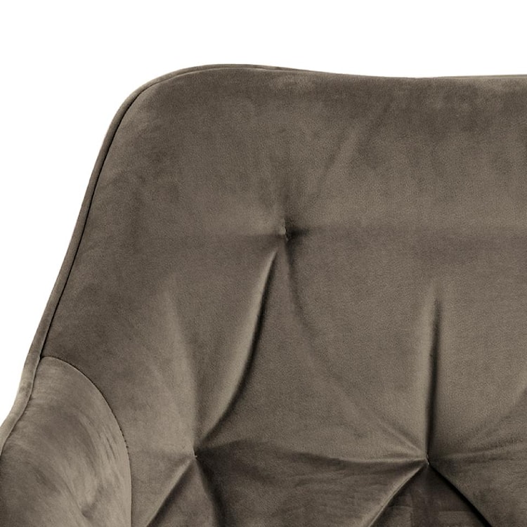 Krzesło tapicerowane Agamos ciemnobeżowe z podłokietnikami velvet  - zdjęcie 5
