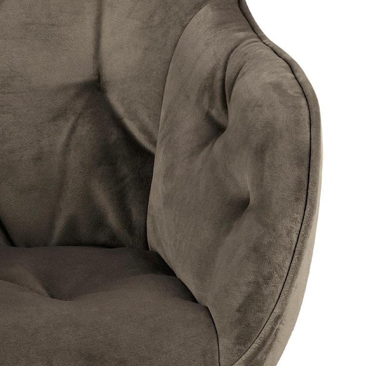 Krzesło tapicerowane Agamos ciemnobeżowe z podłokietnikami velvet  - zdjęcie 6
