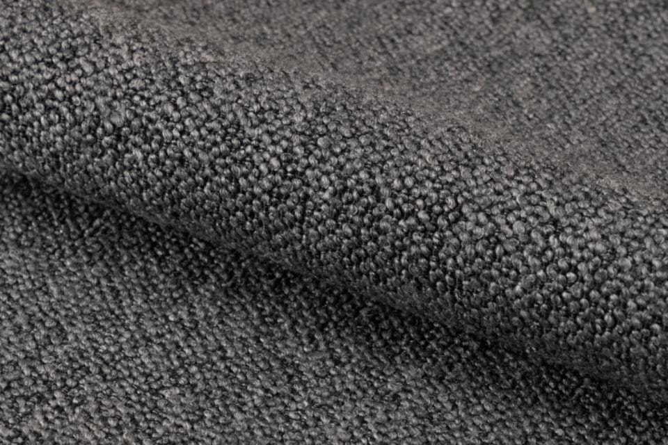Hoker tapicerowany Agamos antracytowy pikowany z podłokietnikami boucle  - zdjęcie 6