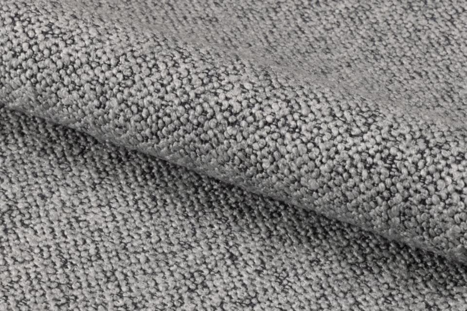 Krzesło tapicerowane Agamos szare z podłokietnikami na metalowych nóżkach boucle  - zdjęcie 6
