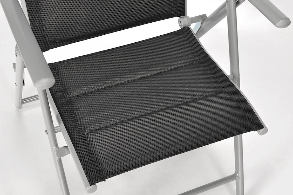 Zestaw mebli ogrodowych Ableand  ze stołem obiadowym i krzesłami sześcioosobowy czarny/srebrny  - zdjęcie 7