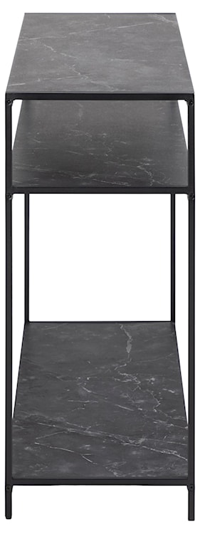 Konsola Almatio prostokątna z blatem i dwoma półkami czarny marmur na metalowej podstawie 100x35x79 cm  - zdjęcie 3