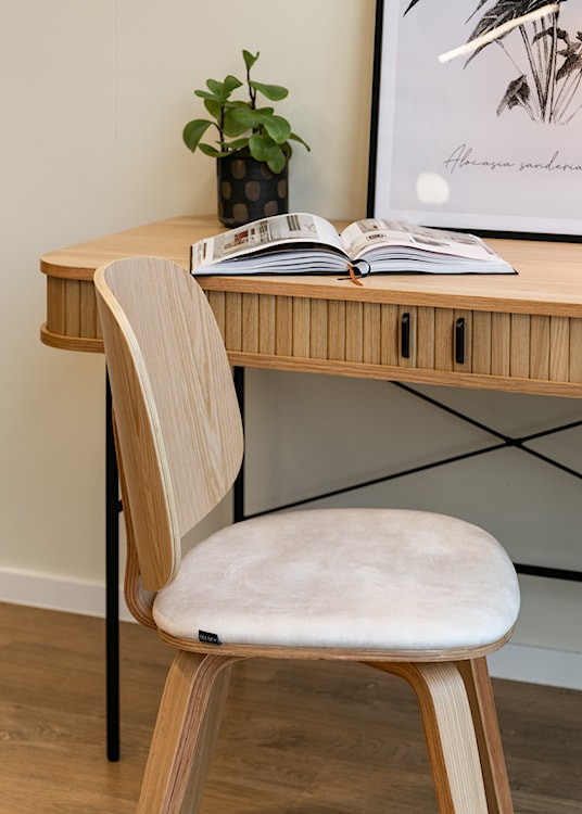 Krzesło drewniane Aluptor beżowy velvet/sklejka  - zdjęcie 4