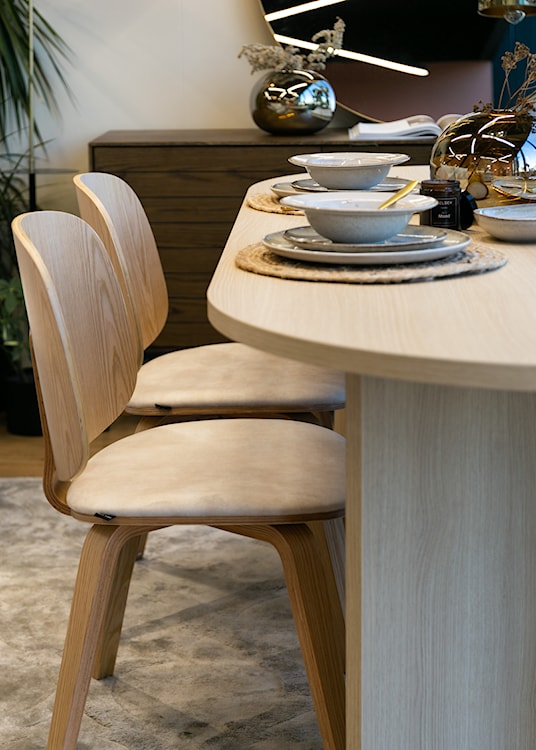 Krzesło drewniane Aluptor beżowy velvet/sklejka  - zdjęcie 9
