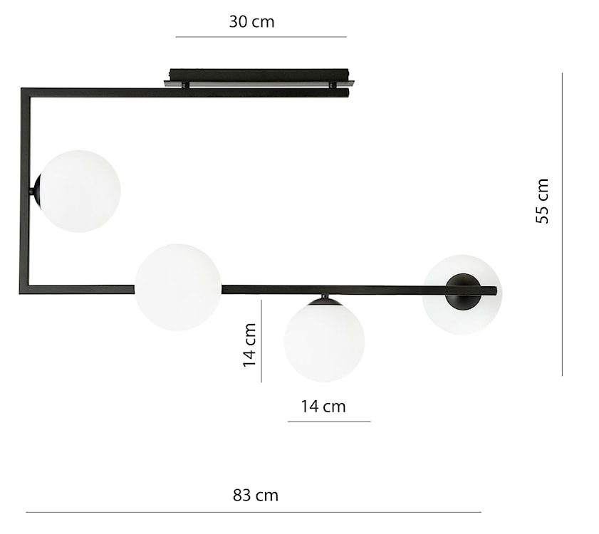 Lampa wisząca Amatted czarno-biała x4  - zdjęcie 4