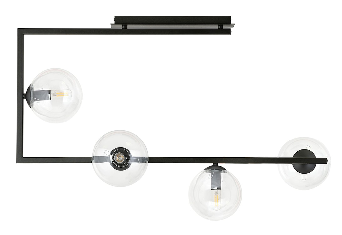 Lampa wisząca Amatted czarno-transparentna x4