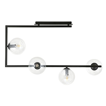 Lampa wisząca Amatted czarno-transparentna x4