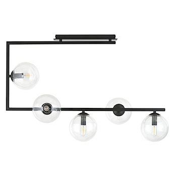 Lampa wisząca Amatted czarno-transparentna x5