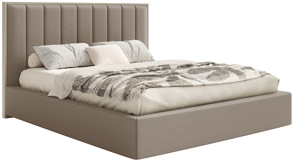 Łóżko tapicerowane 160x200 cm Togents brązowe welur hydrofobowy