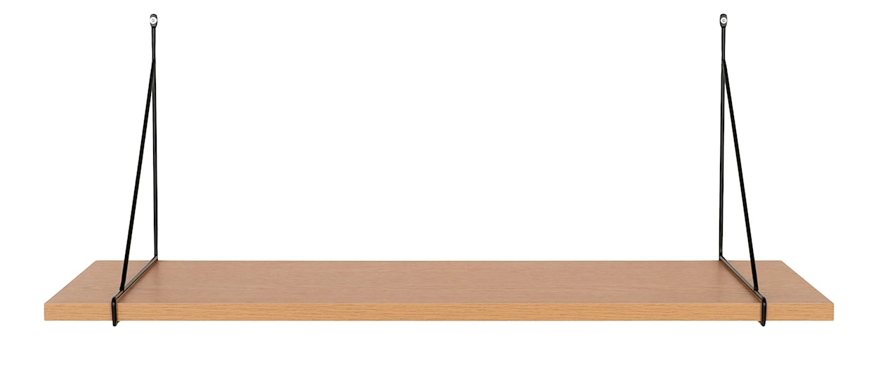 Półka wisząca Allates metalowa rama 80 cm brązowa  - zdjęcie 2