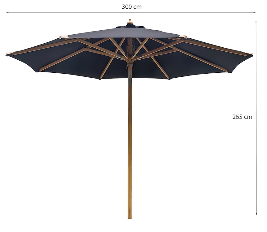Parasol ogrodowy Ascelly czarny  - zdjęcie 2