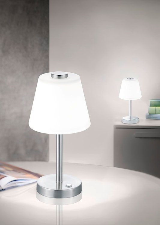 Lampa stołowa Emerald LED biało-srebrna  - zdjęcie 2