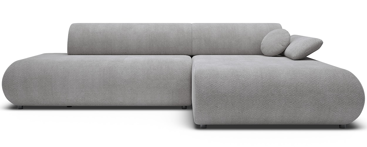 Narożnik z funkcją spania Armone L-kształtny prawostronny szary szenil 