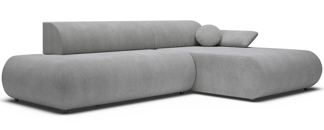 Narożnik z funkcją spania Armone L-kształtny prawostronny szary szenil  - zdjęcie 6