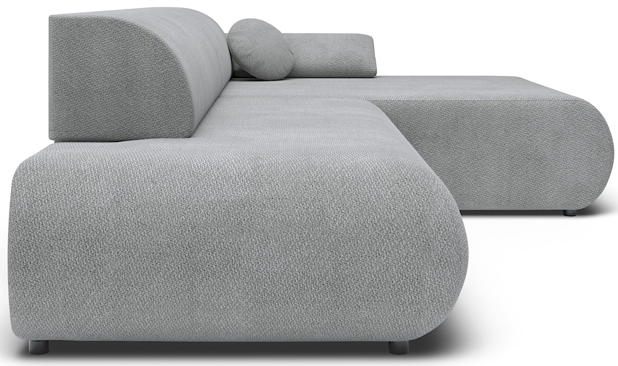 Narożnik z funkcją spania Armone L-kształtny prawostronny szary szenil  - zdjęcie 8