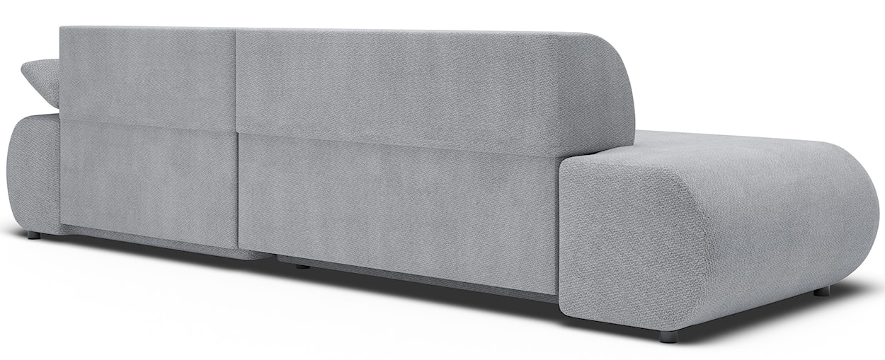 Narożnik z funkcją spania Armone L-kształtny prawostronny szary szenil  - zdjęcie 9