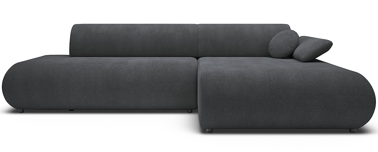 Narożnik z funkcją spania Armone L-kształtny prawostronny grafitowy szenil 