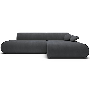 Narożnik z funkcją spania Armone L-kształtny prawostronny grafitowy szenil