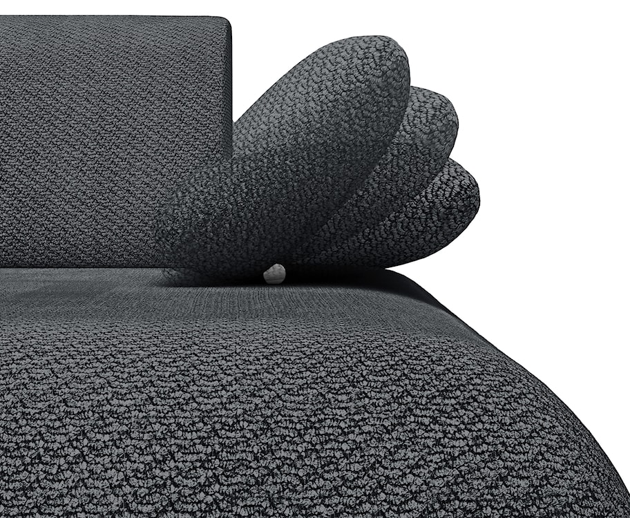 Narożnik z funkcją spania Armone L-kształtny prawostronny grafitowy szenil  - zdjęcie 7